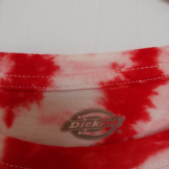 Dickies red and white tie-dye cropped tshirt size M - Picture 3 of 4